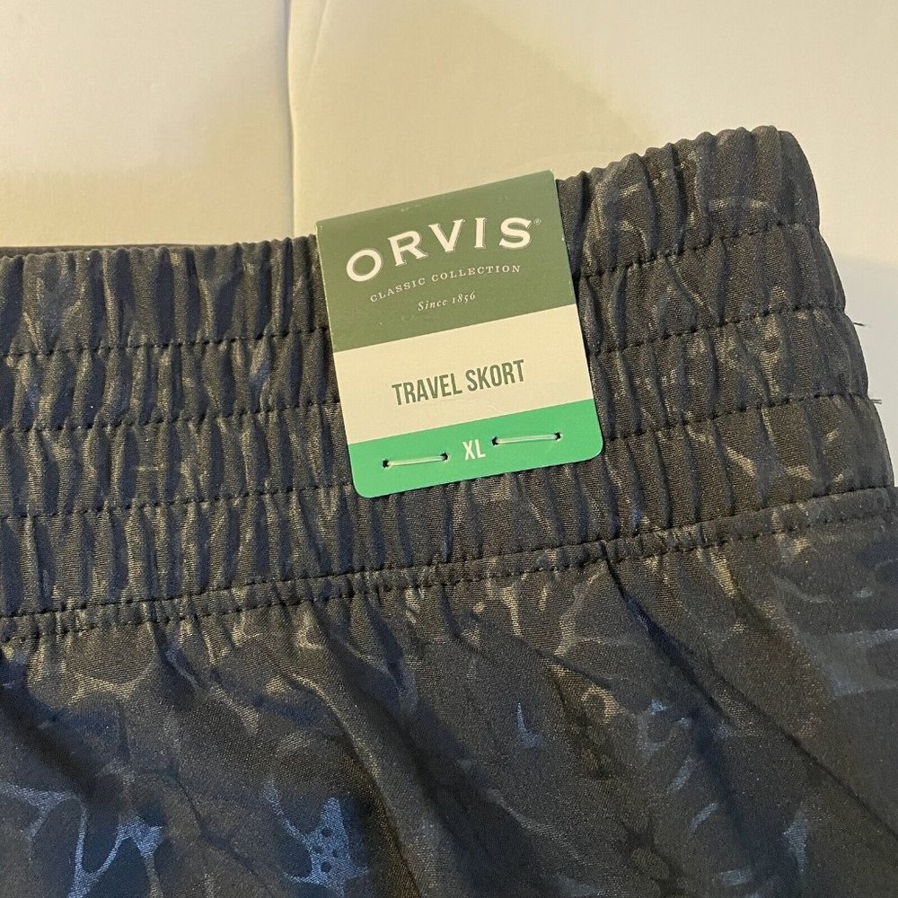ORVIS CLASSIC COLLECTION Women's Skort Black Rose Zip Pockets Mesh Pant Xl - Picture 3 of 8